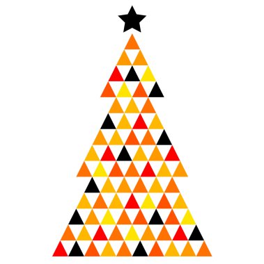 Renkli Noel mozaik ağaç beyaz izole
