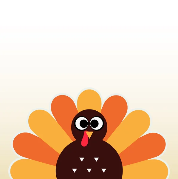 Thanksgiving colorful Turkey greeting with copyspace — Stock Vector