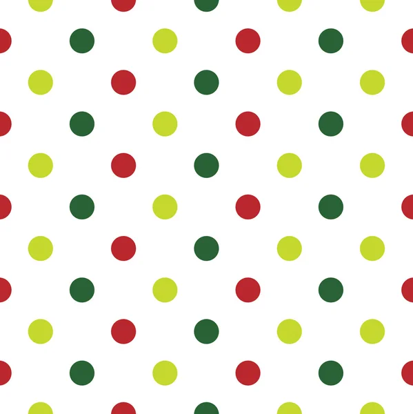 Jul polka dot bakgrund i rött, grönt och vitt — Stock vektor