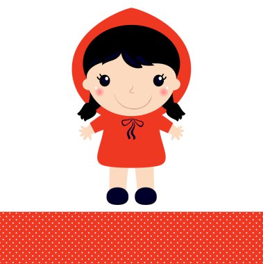 Little Red Riding Hood isolated on white clipart