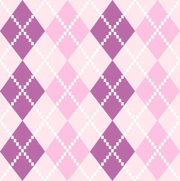 Seamless Argyle Pattern in pastel colors ( pink and purple ) — Stock Vector