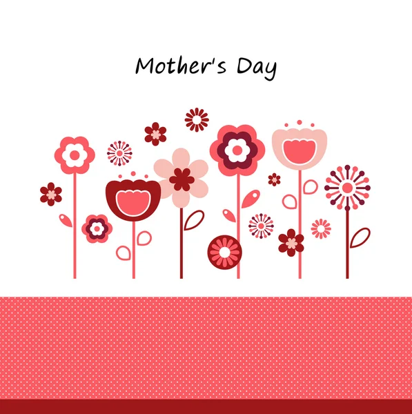 Greeting with flowers for Mother's Day isolated on white — Stock Vector