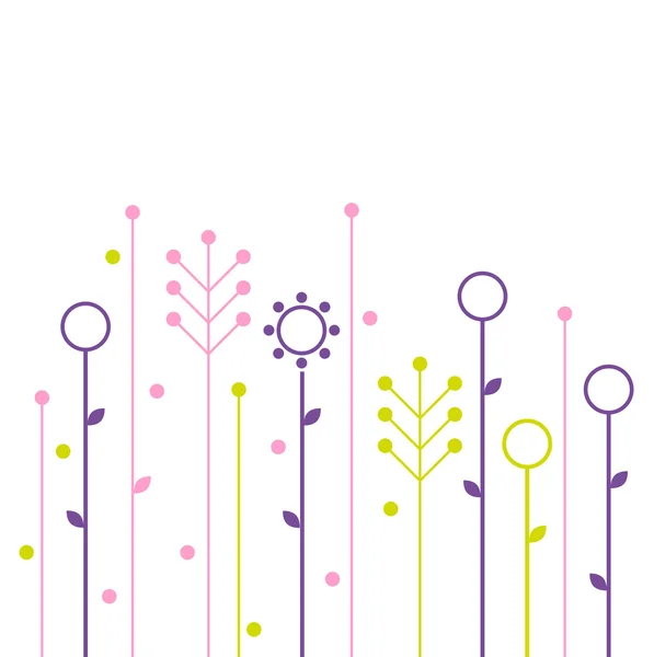 Diseño simple abstracto de flores de primavera — Vector de stock
