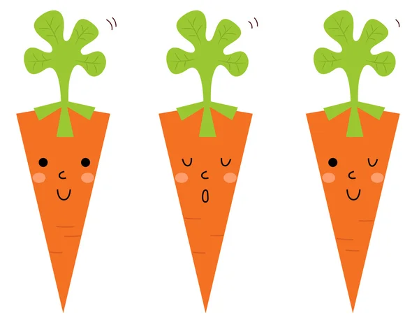 Mooie cartoon wortelen set geïsoleerd op wit — Stockvector
