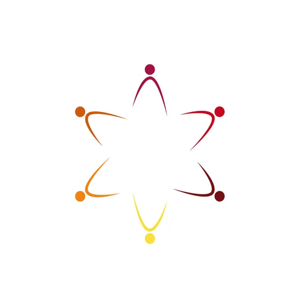 Mensen Samen Ondertekenen Symbol Art Logo Isolated Witte — Stockvector