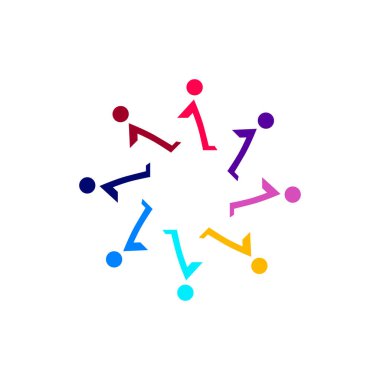 Renkli İnsanlar Birlikte İşaret, Sembol, Sanat, Logo