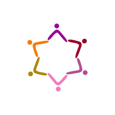 Renkli İnsanlar Birlikte İşaret, Sembol, Sanat, Logo
