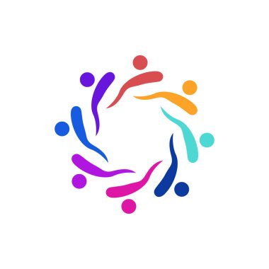 Renkli İnsanlar Birlikte İşaret, Sembol, Sanat, Logo