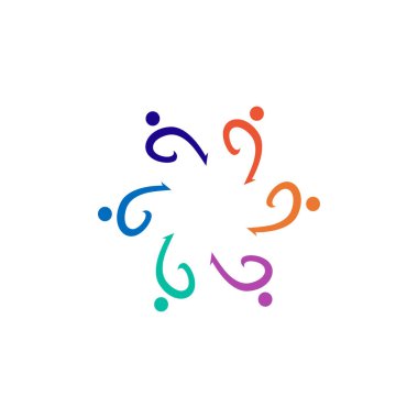 Renkli İnsanlar Birlikte İşaret, Sembol, Sanat, Logo