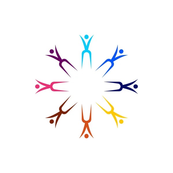 Colorfuele Mensen Sign Symbol Art Logo — Stockvector
