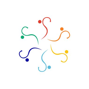 Renkli İnsanlar Birlikte Ekibi, Takım Çalışması, Kalabalık Sembol Sanatı Logosu Beyazlar üzerinde izole