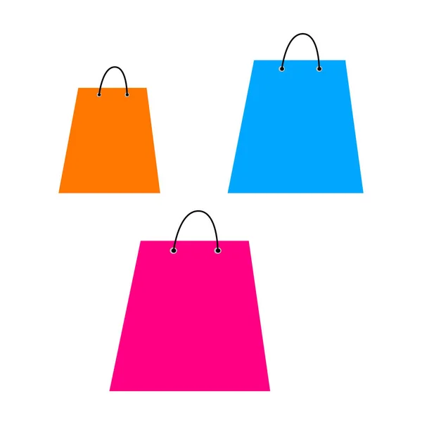 Vector Shopping Bags Αντικείμενα Στοιχεία Που Απομονώνονται Λευκό — Διανυσματικό Αρχείο