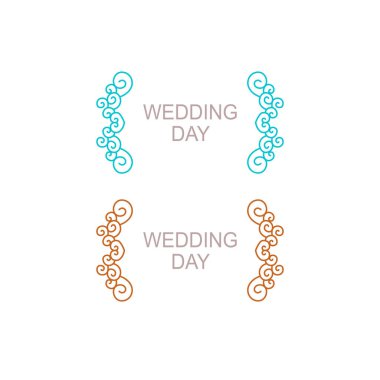 Beyaz üzerine izole edilmiş Lüks Tasarım Düğün Süslemeleri