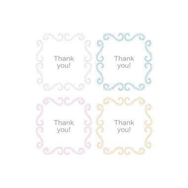 Basit Renkli Teşekkür Ederim Beyazda Ayırtılmış Etiketler