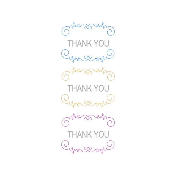 Simple Colorful Thank You Labels Isolated White — Vettoriale Stock