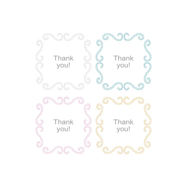 Simple Colorful Thank You Labels Isolated White — ストックベクタ