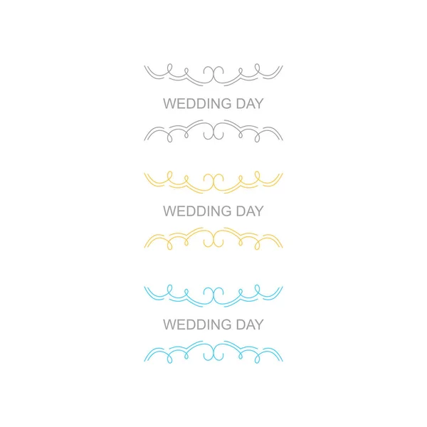 Simple Design Wedding Ornaments Isolated White — Vector de stock