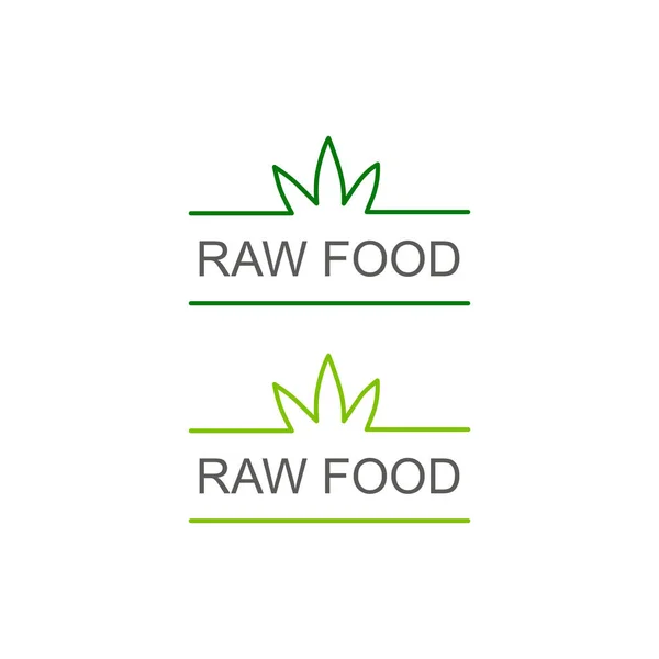 Raw Food Design Labels Isolated White — Stockvector
