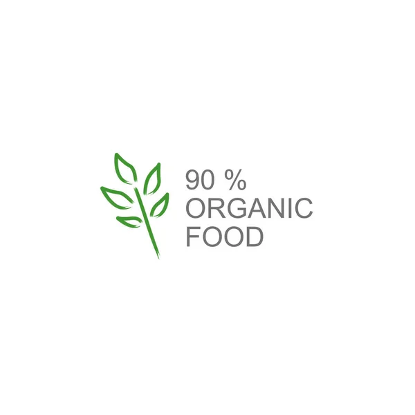 Organic Food Label Isolated White — Stockvector