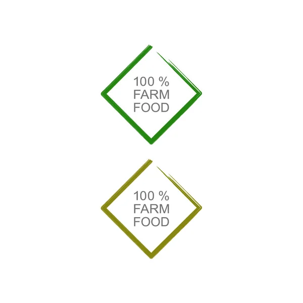 100 Farm Food Design Labels Set Isolated White — Wektor stockowy