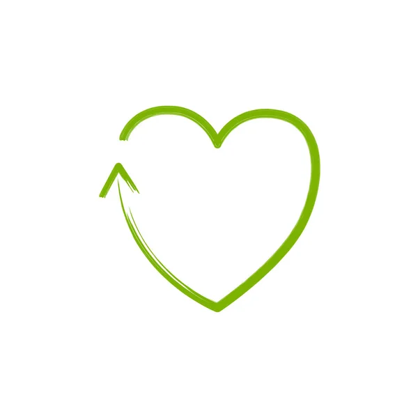 Heart Shaped Love Nature Groen Symbool Perfect Voor Bio Shops — Stockvector