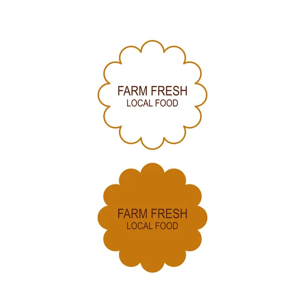 Farm Fresh Local Food Natural Paper Badges Bio Shops — Stock Vector