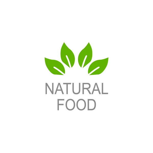 Doğal Gıda Tasarım Rozeti Beyazda Zole Edildi — Stok Vektör