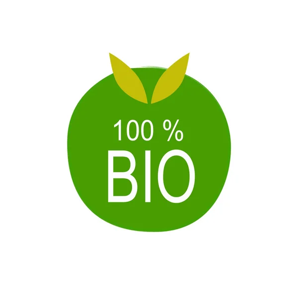 100 Bio Green Circle Label Isolated White — стоковий вектор