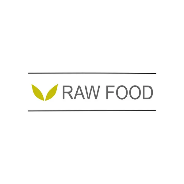 Raw Food Sign Symbol Label Isolated White — Stockvector