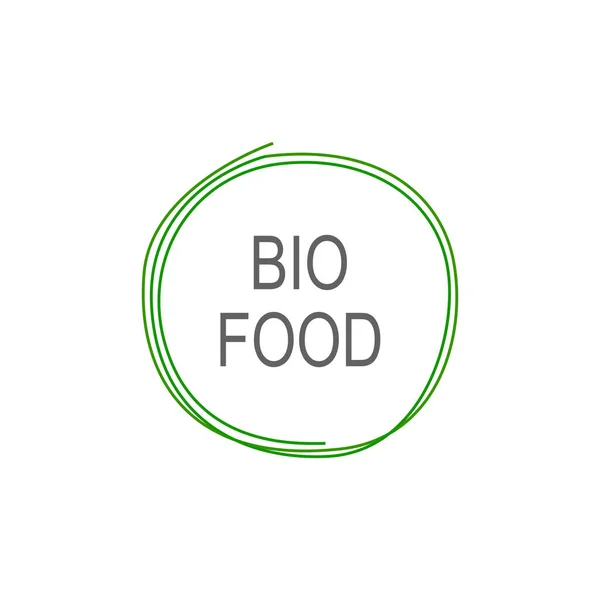 Bio Food Green Circle Label Perfect Dla Bio Shop Isolated — Wektor stockowy
