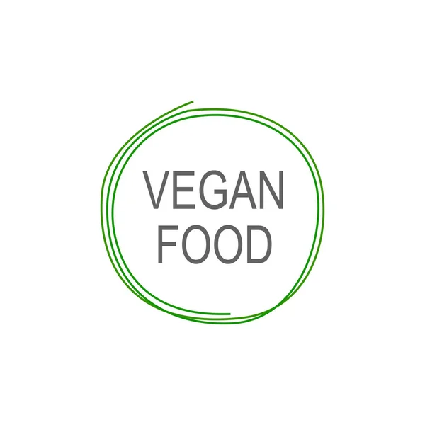 Vegan Food Simple Green Circle Design Isolated White — Stockvector