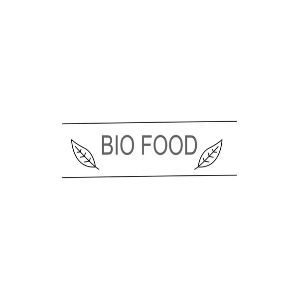 Bio Food Naturalne Liście Etykiety Dla Bio Shop Izolowane Białym — Wektor stockowy