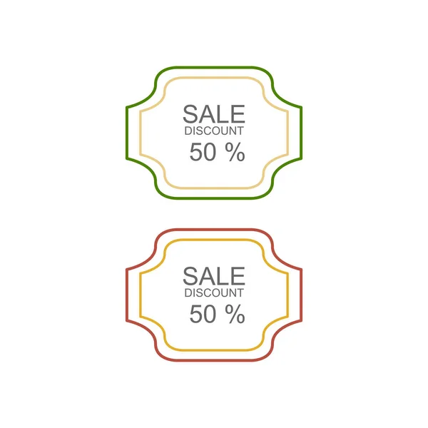 Vintage Labels Sale Discount Isolated White — ストックベクタ