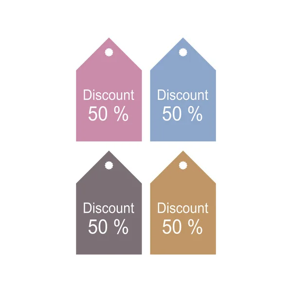 Discount Paper Tags Isolated White — ストックベクタ