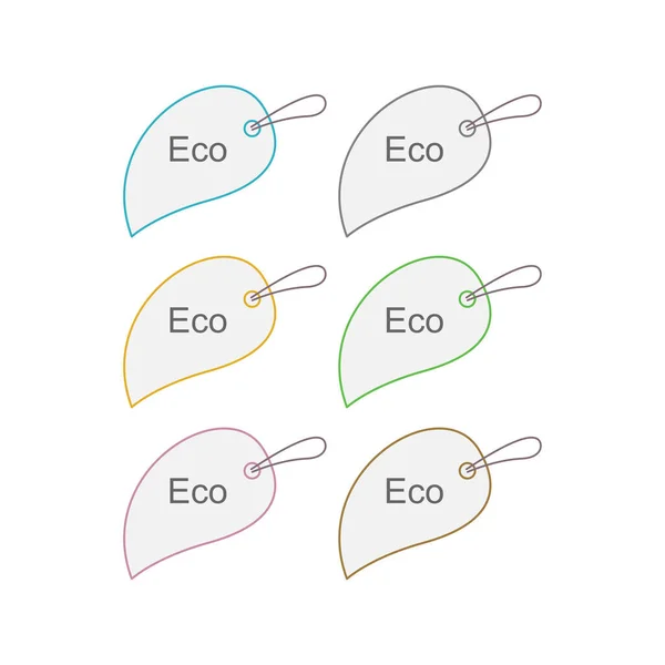 Simple Eco Labels Isolated White — ストックベクタ