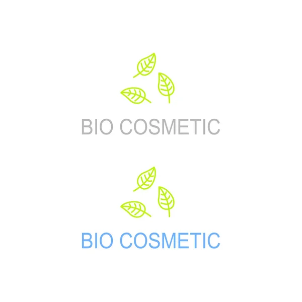 Bio Cosmetics Design Labels Isolated White — Vector de stock