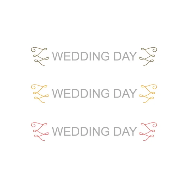 Wedding Day Ornaments Set Isolated White — Vector de stock