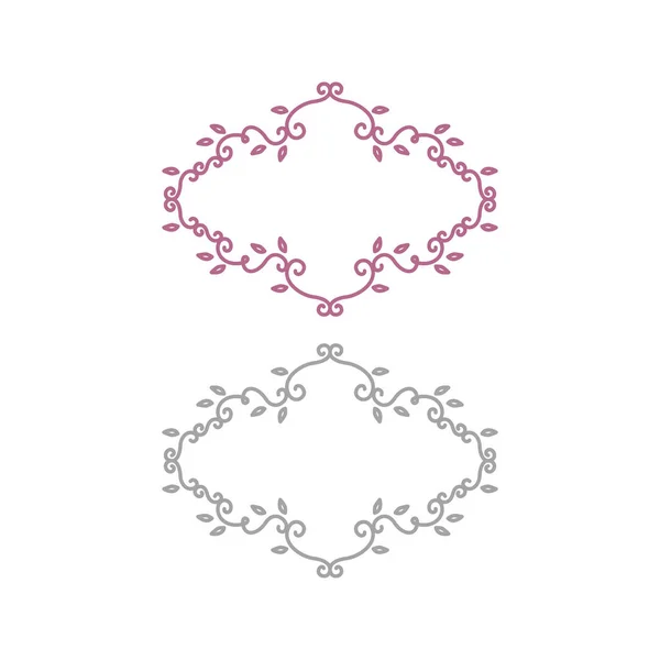 Symmetrie Romance Ornaments Rosa Grau Isoliert Auf Weiß — Stockvektor