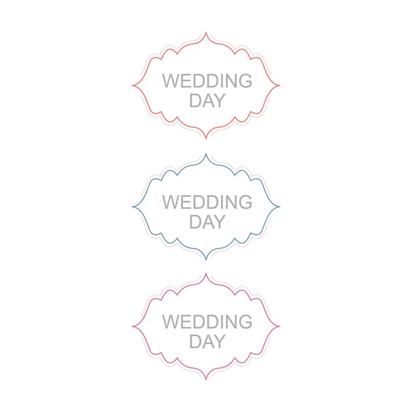 Wedding Day Symmetry Ornaments White — Vetor de Stock