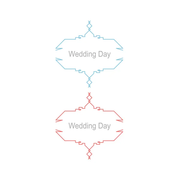 Wedding Day Graphic Ornaments Isolated White — 스톡 벡터