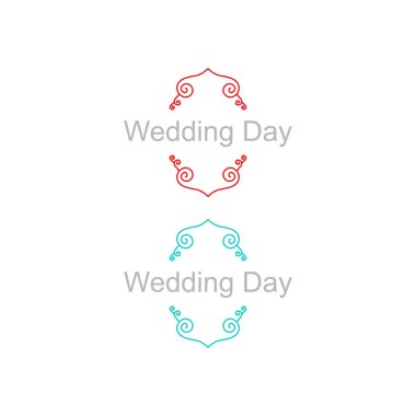 Düğün Günü Etiketleri Kırmızı Mavi Beyazda