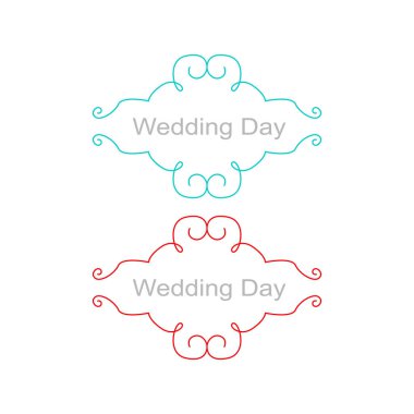 Düğün Günü Basit Süs Etiketleri Beyazda