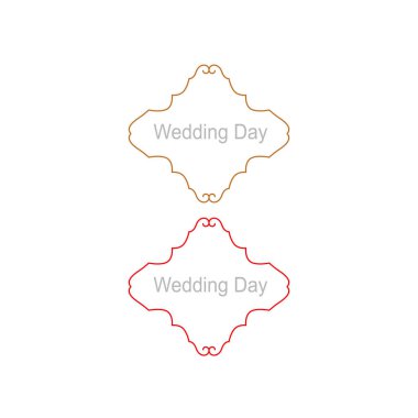 Düğün Günü Süsleme Etiketleri Beyazda izole