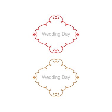 Düğün Günü Süsleme Etiketleri Beyazda izole