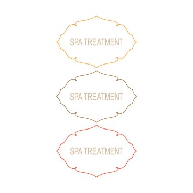 Spa Tedavi Süsleme Tasarım Etiketleri Beyazda izole edildi