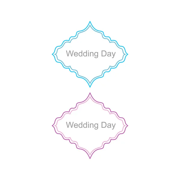 Etiquetas Decorativas Del Día Boda Aisladas Blanco — Vector de stock