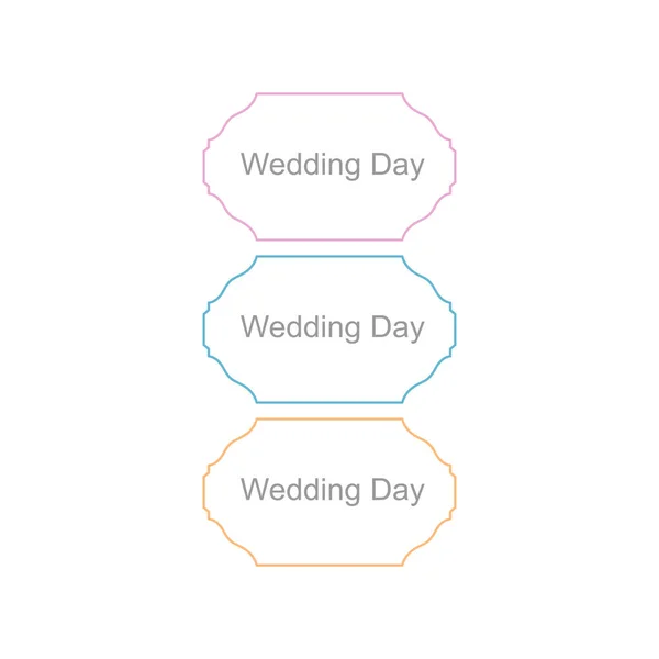 婚礼日标签在白色上隔离 — 图库矢量图片