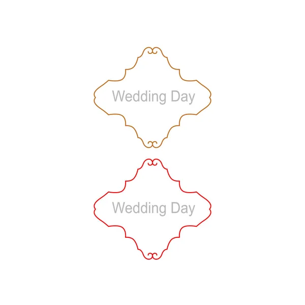 Декоративные Этикетки День Свадьбы Изолированы Белом — стоковый вектор