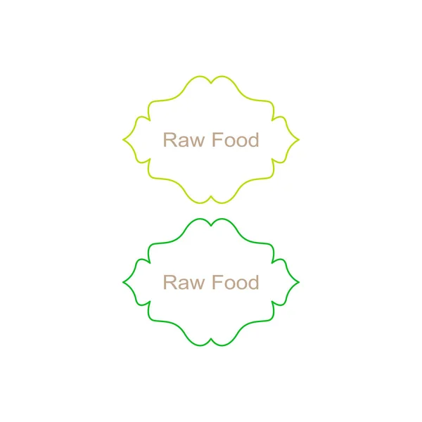 Raw Food Ornamental Labels Geïsoleerd Wit — Stockvector