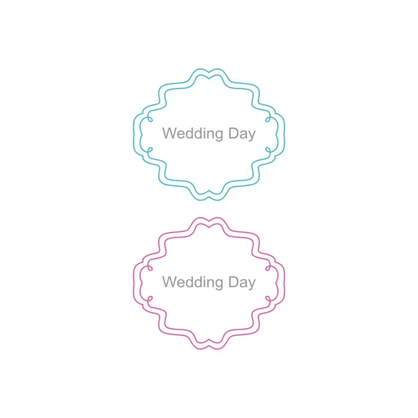 婚礼日装饰标签在白色上隔离 — 图库矢量图片